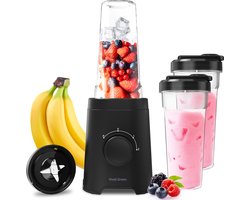 foto van Smoothie Blender to go met 2x Beker 600ML – Maker - Zwart – Vivid Green