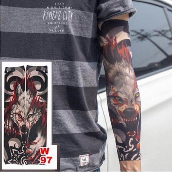 Tattoo Sleeve - Mouw Tatoeage - 1 stuks - Wolf