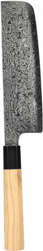 Shinrai Japan Takumi Kaza - Damas Nakirimes - 18 cm - 67 couches - Manche en corne de bison de Luxe - Rasoir