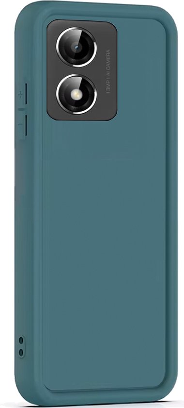 Coque adaptée pour Motorola Moto E13 - Bords renforcés - Protection Caméra & Écran - Design Mat Vert Sarcelle