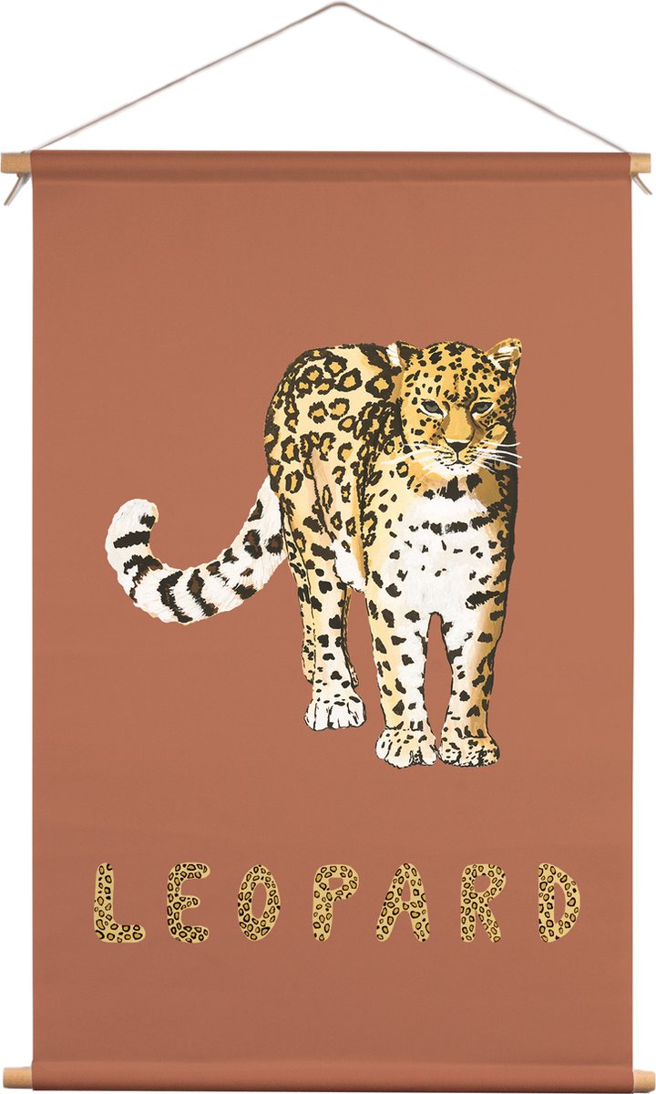 Wandkleed 40x60 cm - Wanddoek - luipaard - dieren - meisjes - kinderen - jongens - wandtapijt - cadeau kind - decoratie kinderkamer