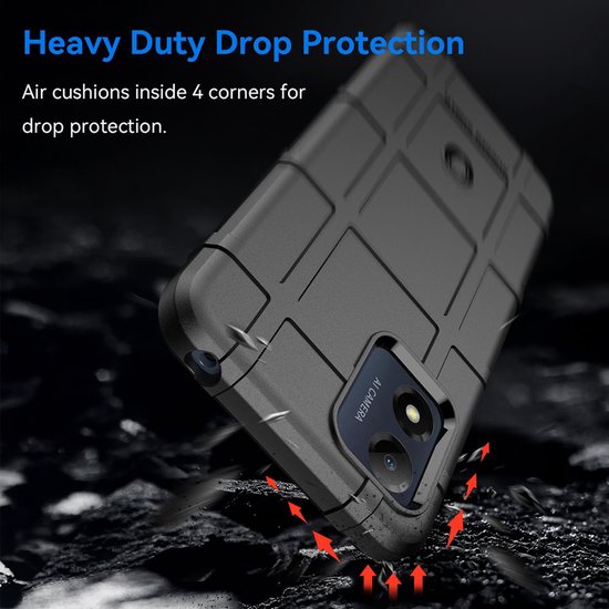 Coque Motorola Moto E13 - Coque en Shield TPU robuste - Zwart - Coque pour téléphone portable - Coque compatible avec : Motorola Moto E13