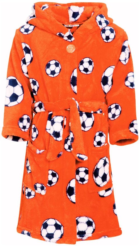 Cawo korte dames badjas badstof met rits oranje maat 50 - Zwanger en Ouder Shop