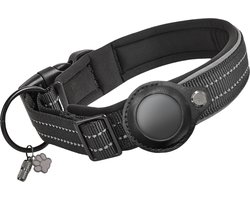Vulpes Goods® Pets - Hondenhalsband geschikt voor Apple AirTag - Apple Airtag Halsband voor Honden Pro - Veilig, lichtgewicht, reflecterend & comfortabel - Anti-kras en Waterbestendig - Incl. 2 accessoires - 30.5-36 CM - S