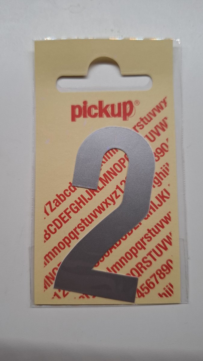 2 x Pickup plakcijfer Nobel 60 mm - zilver 2