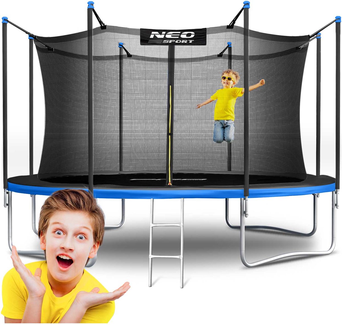 Tuintrampoline 14ft/435cm met binnennet en ladder Neo-Sport
