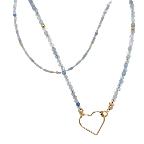 Tasje blauw met gouden hengsel - Villa Rose
