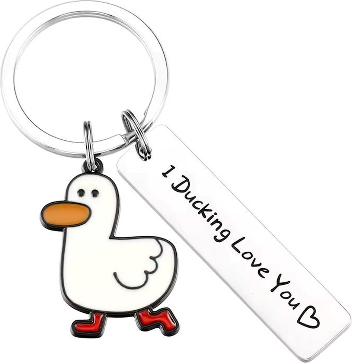 I Ducking Love You - Sleutelhanger - geschenk - valentijnsdag - cadeau - grappige sleutelhanger