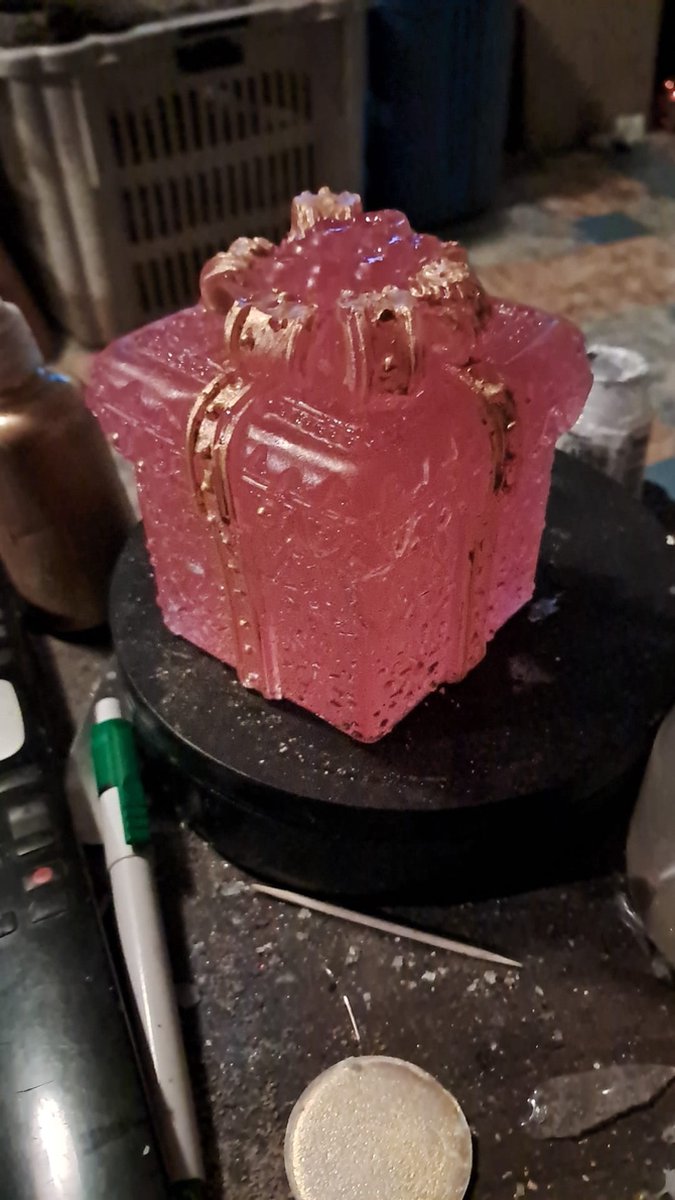 starwolf, lampje geschenkje, rood/goud, geschenk, decoratie, uniek, lampje
