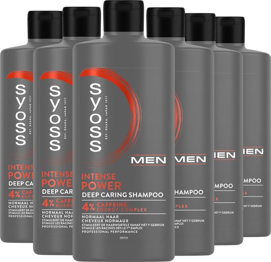 Syoss Men Power - Shampoo - Normal Haar - Verfrist en Reinigt - Activeert de Greoifactoren - Stimuleert de Haarwortels - Voordeelverpakking - 6x 440ml