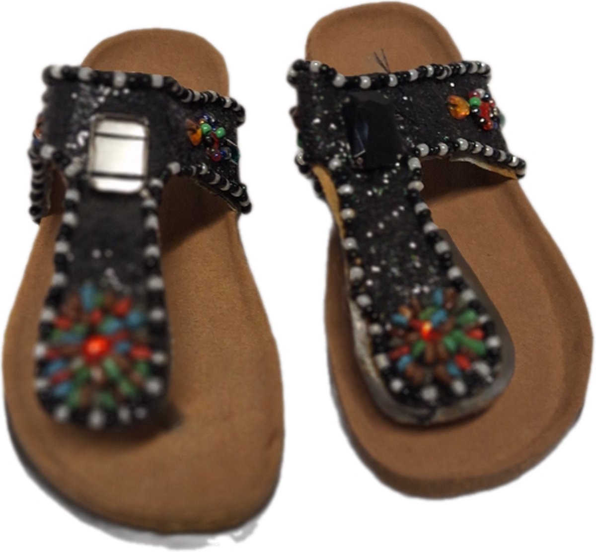 IDEALSHOES-SLIPPER-BLACK-KURK VOETBED-BEATS&GLITTER-39