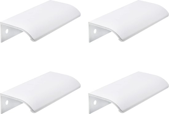 4 pièces - Poignées d'armoire de cuisine - Poignée - Poignée d'armoire - poignée de meuble - Poignée de cuisine - Poignées - poignées de tiroir - Poignée de porte - Alliage d'aluminium - blanc - Arc- poignée - 64 mm