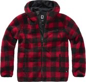 Brandit - Teddyfleece Vest met capuchon - 7XL - Rood/Zwart