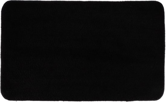 Tendance Ensemble de Tapis de bain Aquarius - tapis de toilette et de bain - noir - poils longs - microfibre - antidérapant