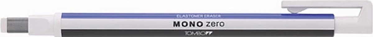 Tombow Mono Zero Intrekbaar Gumpotlood - Breed – Wit / Blauw # EH-KUS
