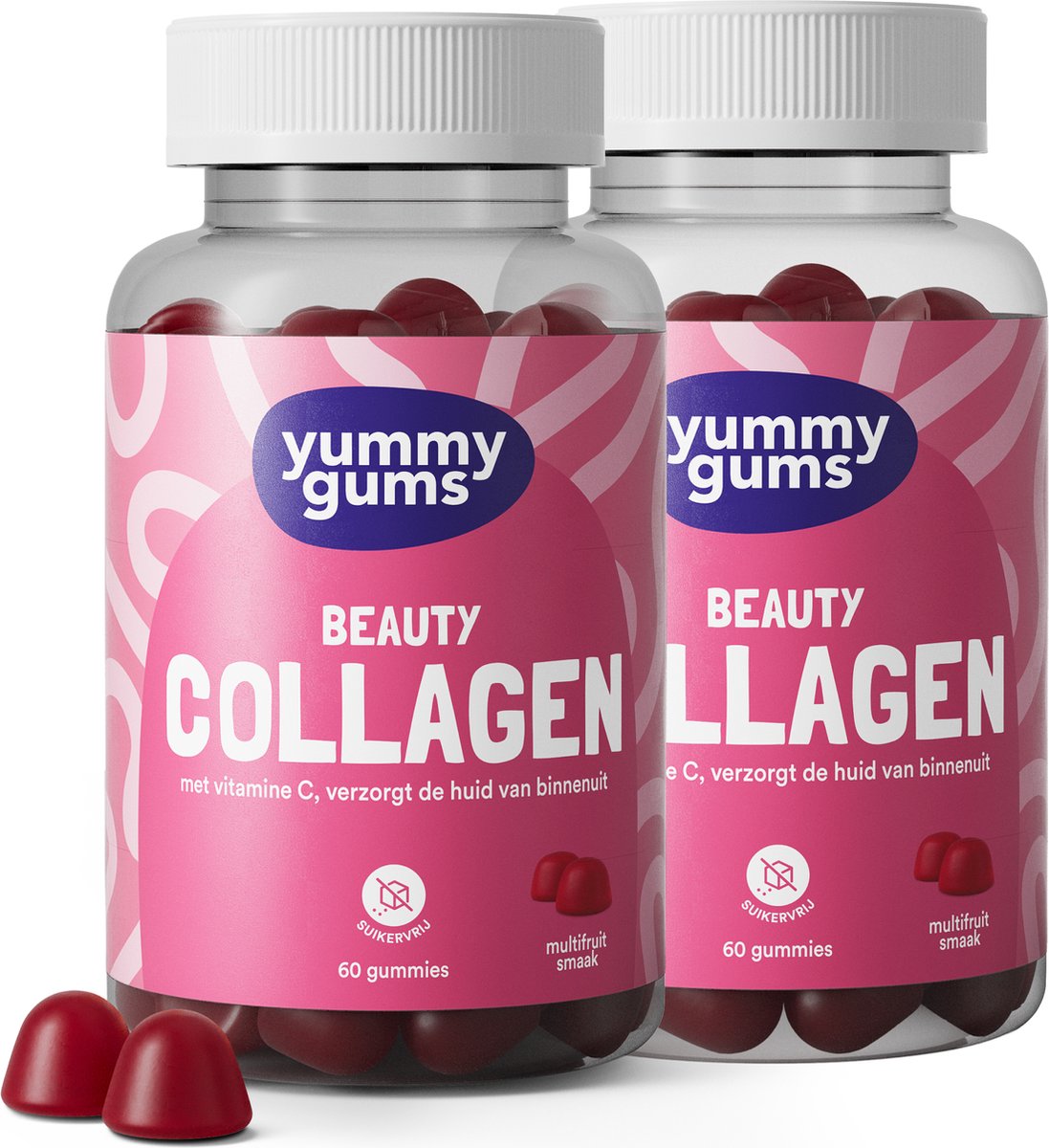 Goedkoopste Yummygums • 2x Collagen gummies • Suikervrij • Collageen supplement • 2x 60 gummies