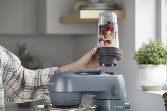 Robot culinaire Kenwood GO KZM35.000GY - Blauw - Bol mélangeur 4L - Poignée pour un déplacement facile - Robot culinaire compact - Ranger dans un placard ou un tiroir de cuisine - [pièce collection GO]