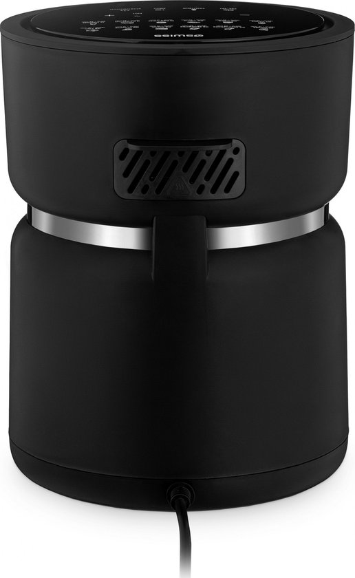 4SWISS Heteluchtfriteuse ABB-G24 Pure Glass, Vermogen 1200 W, met aanraakscherm, energiebesparend en gemakkelijk schoon te maken, ruime lade van 3 liter, Zwart