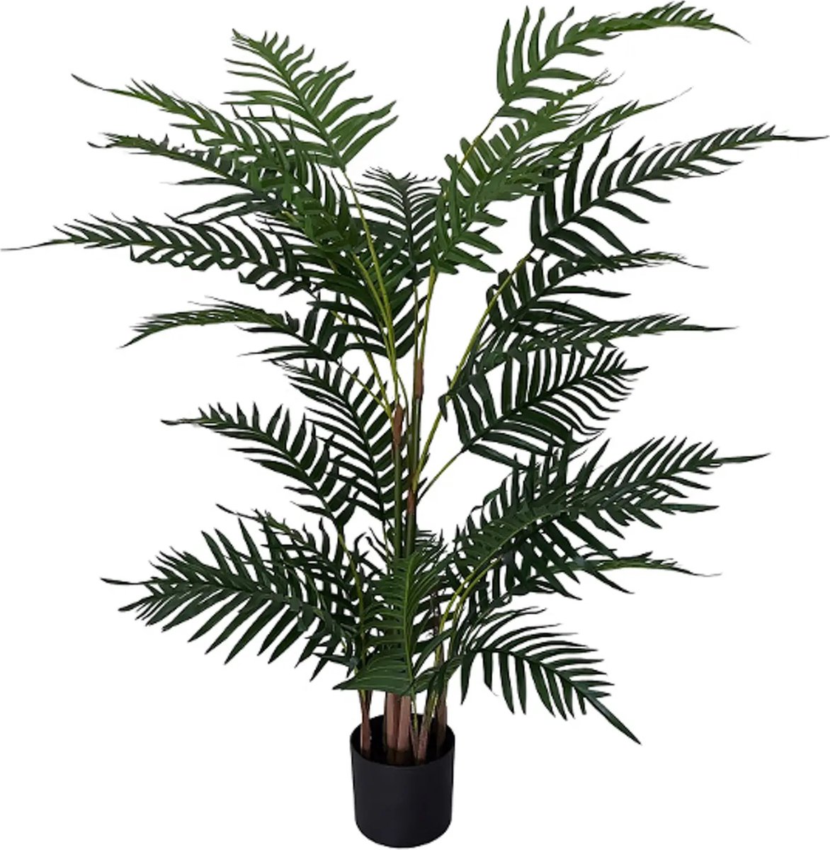 Kunstpalm Kunst Arecapalm Puerto Rico | 115cm - Namaak Arecapalm - Kunstplanten voor binnen - Kunstplant arecapalm Donkergroen