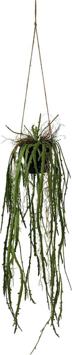 Kunstpalm Kunst Hangplant Aloë | 95cm - Plant met pot - Namaak hangplant Aloë - Kunstplanten voor binnen - Kunst hangplant aloë Lichtgroen