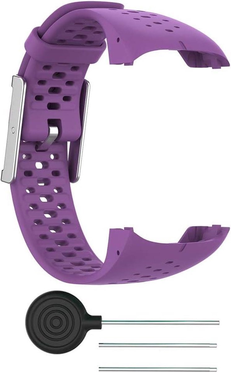 Horlogebandje voor Polar M400 - M430 - Siliconen reservearmband - Zwart-Oranje - Silicagel .