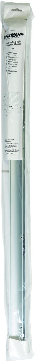 Fixman Tocht en regen strip - Voor deuren - Met meegeleverde bevestigingen - Alminium - Zilverkleurig - 914 x 56 mm