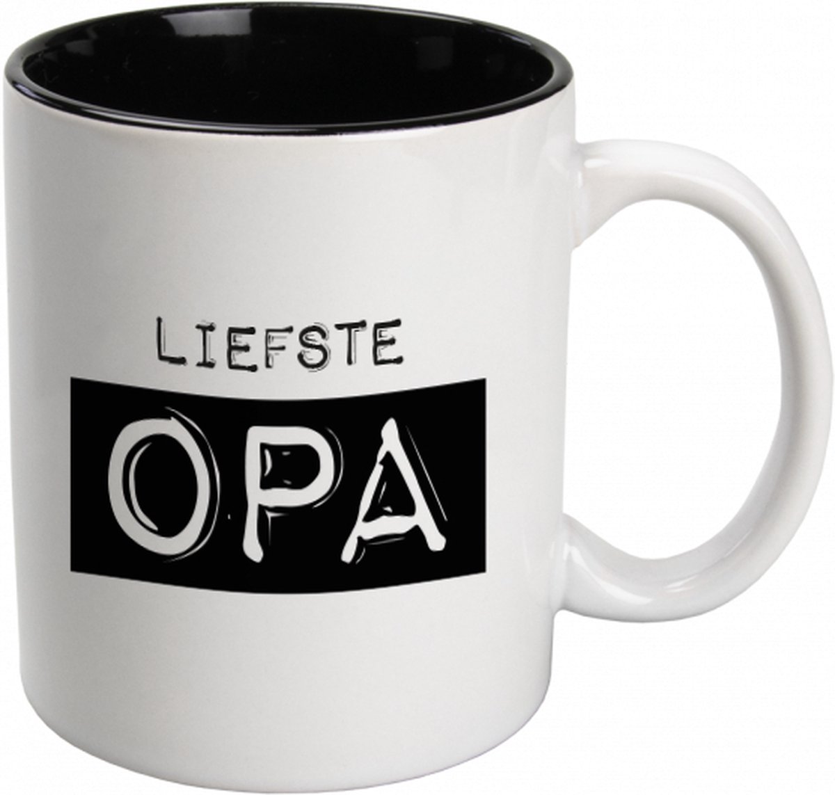 Mok - Zwart Wit - Toffees - Opa - lint: "Speciaal voor jou" - Cadeauverpakking