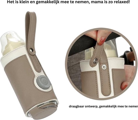 Draagbare Flessenwarmer - Flessenwarmer Onderweg USB Oplaadbaar - Flesverwarmer Met 3 Verwarmingsniveaus - Geschikt Voor Babyflessen En Glazen Bekers van LittleBees — afbeelding 3