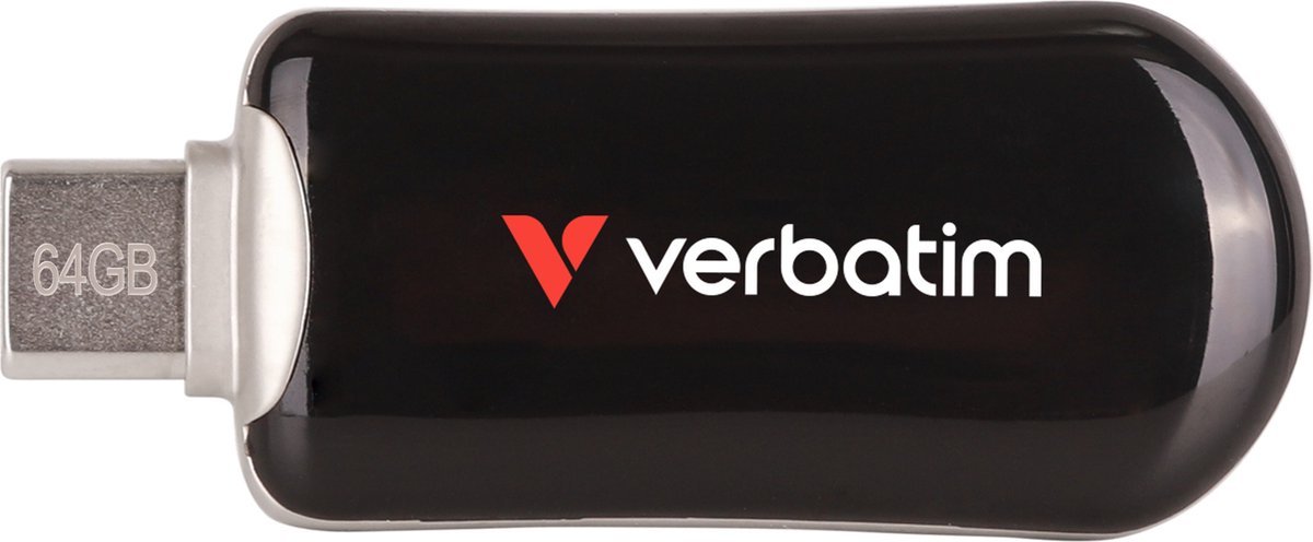 Verbatim Plectra USB-C Drive 64GB - USB-C USB-stick - 32 GB - USB 3.2 Gen 1 - 100MB/s - zwart