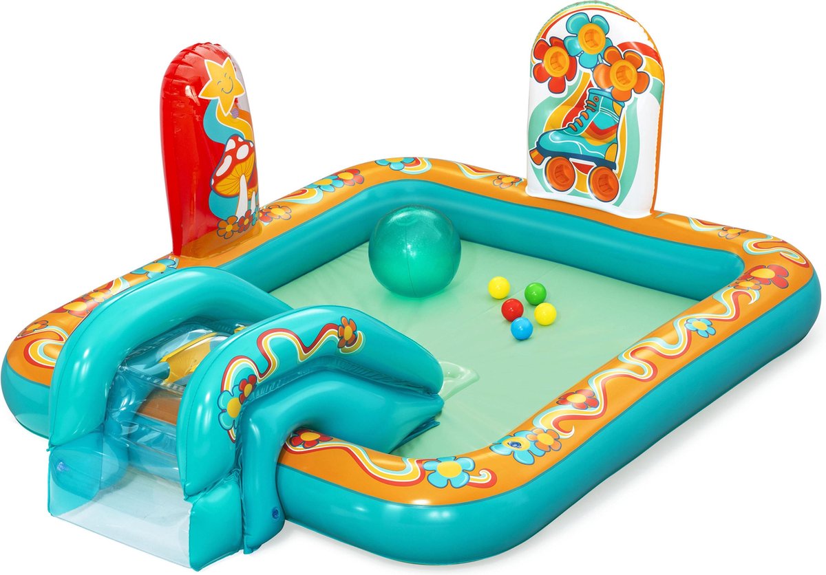 Bestway Opblaasbare Zwembad Hippie Speelpark 193x152x74 cm +2 Jaar Tuin 53164