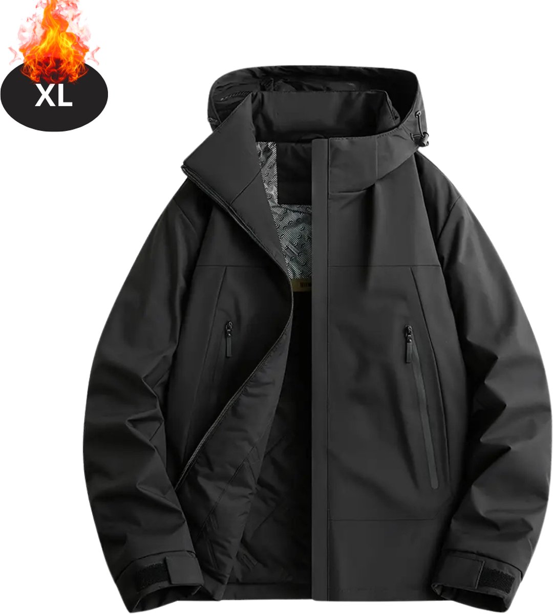 Bovista Winterjas Parka Heren Winter Jas Volwassen Stijlvol Zwart