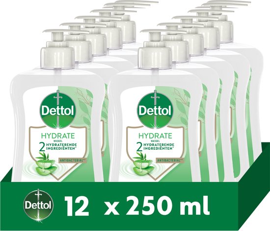 Savon pour les mains Dettol - Apaisant - Aloe Vera - 250ml x12