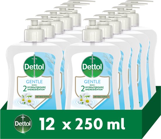 Savon pour les mains Dettol - Extra Care Peaux Sensibles et Normales Lotus & Camomille 250 ml x12
