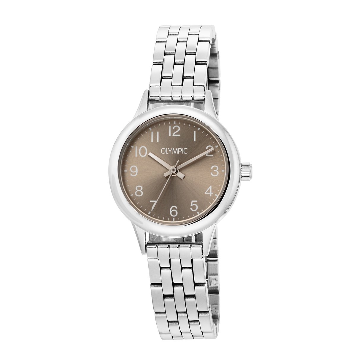 Olympic OL80DSS002 Yara Dames Horloge - Mineraalglas - Staal - Zilverkleurig - 28 mm breed - Quartz - Vouw-Vlindersluiting - 5 ATM (douchen)