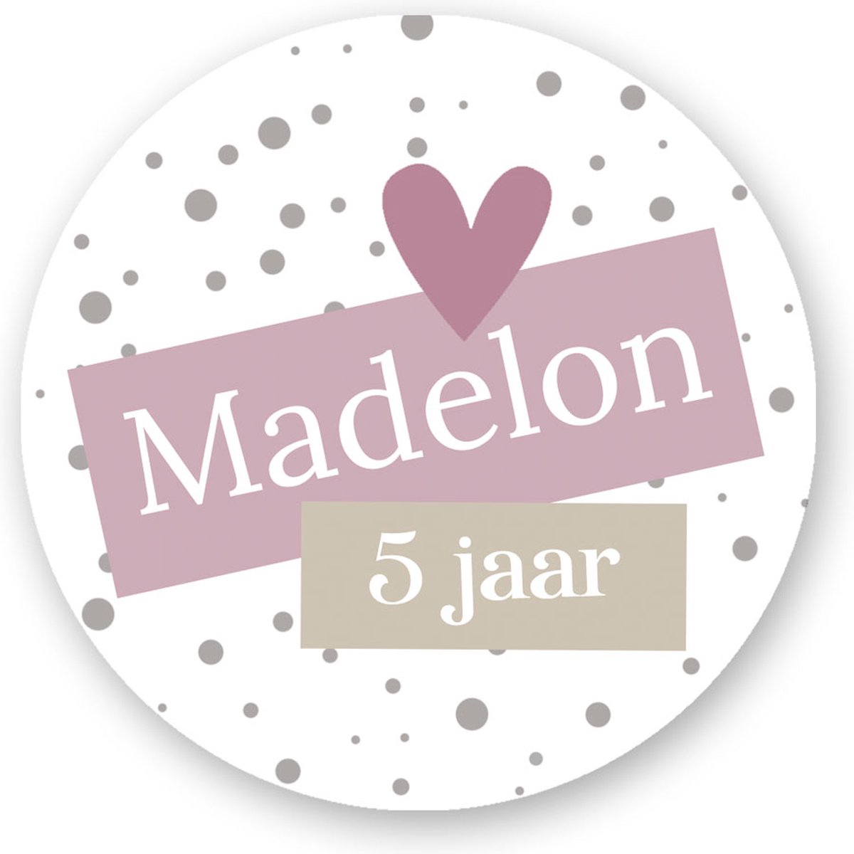 Traktatie Stickers -Dots Naam en leeftijd - Gepersonaliseerd - Sluitstickers - Kinderfeest Traktatie - Uitdelen - Uitdeeltraktatie -Traktatiestickers Pimp Studio