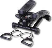 AJ-Sports Stepper - Stepper Fitness - Mini Stepper - Traploper - Aerobic Step - Crossfit - Fitness - Met Computer en Weerstandsbanden - Zwart