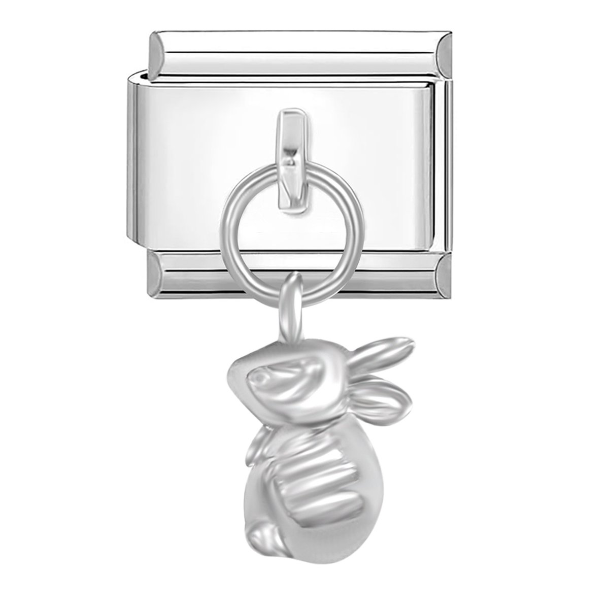Quiges - Schakel - Bedel - 9mm - charms - Hanger - Rubbit - Geschikt voor - armband - Schakelarmband - italy bedels armband