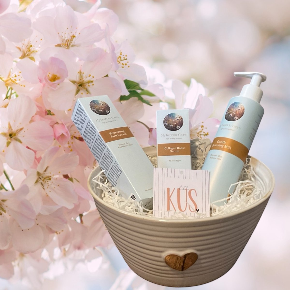 My heart to yours - Luxe BIO huidverzorging geschenk set - cadeau vrouw