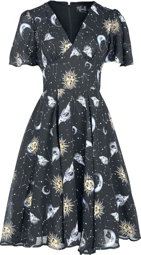 Hell Bunny Solaris Dames Medium-lengte jurk - zwart - XXL