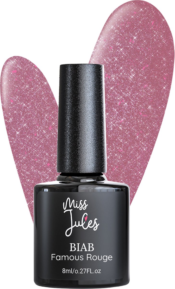 Goedkoopste Miss Jules® BIAB – Builder in a Bottle – BIAB Nagel Builder Gel - Roze - Glitter - HEMA & TPO Free
