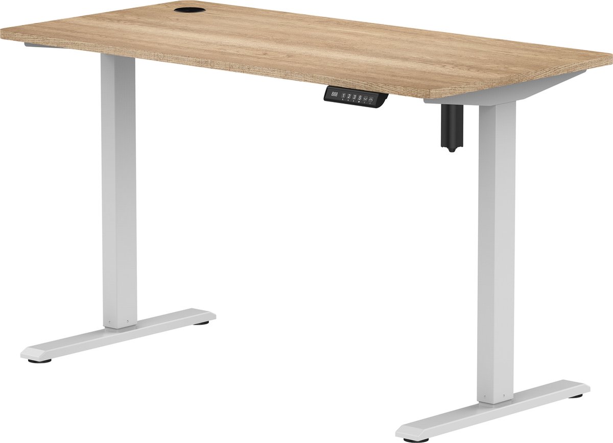 Stabureaus Elektrisch Verstelbaar Zit-Sta Bureau compact 118 x 60 cm | Wit – Vintage Eiken | Hoogte 72 – 118 cm | Stabureaus.nl® Wit, Vintage Eiken