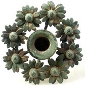 Bloemenvaas glas decoratieve vaas in groen hoog 6,5cm H30cm