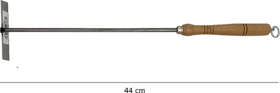 Vuurpook met asschuif - 45cm - staal - houten handgreep