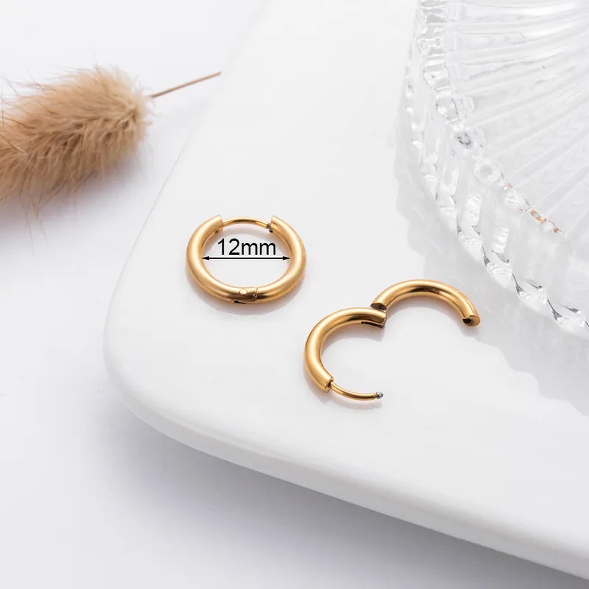 JewelGalerie-Oorbellen-Basic Hoop M-Goud