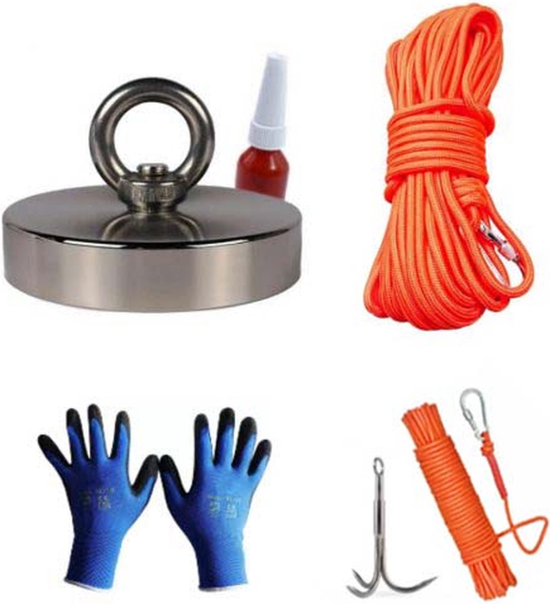 Vismagneet 600kg - Magneetvissen - Set - Magneet - Inclusief dreghaak