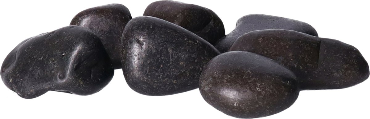 CM Decoratie/hobby stenen/kiezelstenen - zwart - 2000 gram - 3 a 5 cm steentjes - vulmateriaal - klein formaat