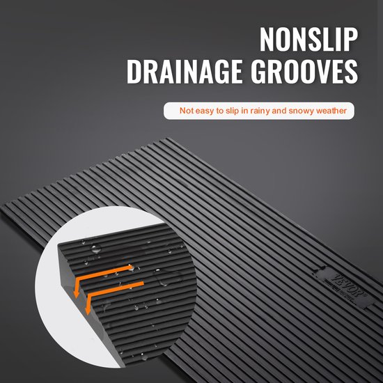 VEVOR 2 drempelhellingen, massief rubber, drempelhelling