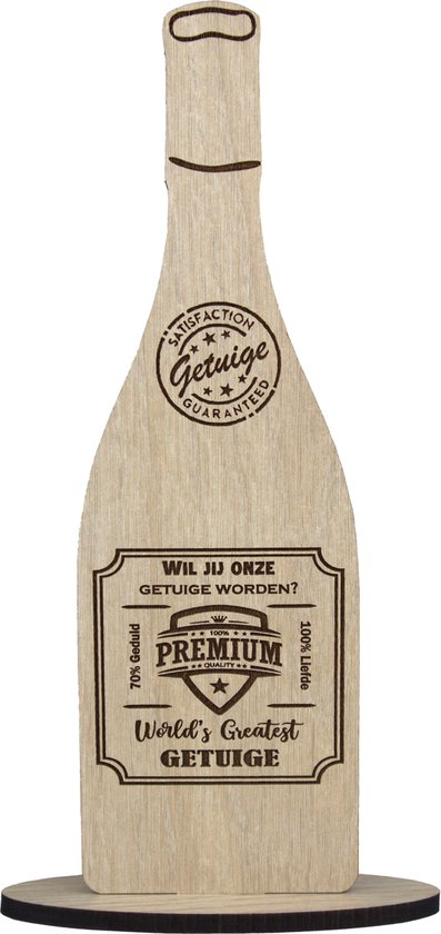 Le plus grand témoin du monde | Voulez-vous devenir notre témoin? | carte de voeux en bois au design unique | 9x29,5cm