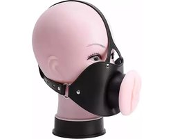 One2Play - Verstelbare siliconen mond gag vagina - Realistische pussy face - Open Mond plug - Deepthroat - BDSM