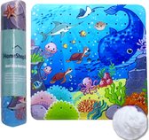 HSXL - Antislipmat - 53x53CM - Incl. Netspons - Antislip Douchemat voor Kinderen met Zuignappen – Anti Slip Douche Cabine Mat – Mat voor in de Badkamer - Badkamer accessoires